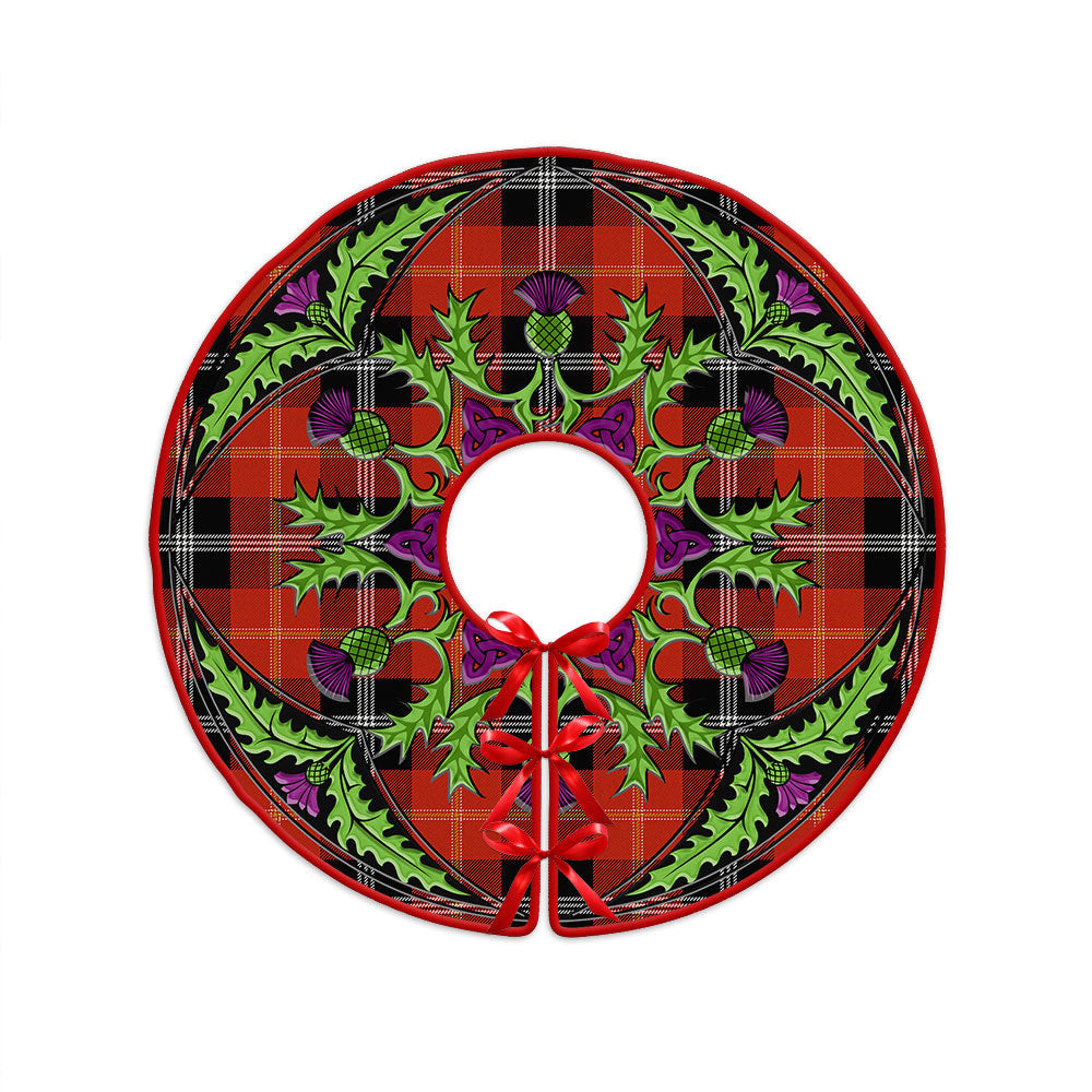 ScotsTee Shop Scottish Marjoribanks Ancient Clan Crest Tartan Christmas Tree Skirt Scottish Thistle Design
