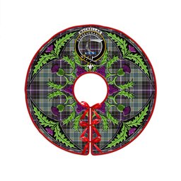 ScotsTee Shop Scottish MacKellar Weathered Clan Crest Tartan Christmas Tree Skirt Scottish Thistle Design