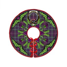 ScotsTee Shop Scottish Rankin Weathered Clan Crest Tartan Christmas Tree Skirt Scottish Thistle Design