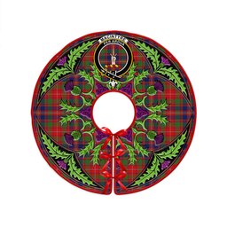 ScotsTee Shop Scottish MacIntyre Modern Clan Crest Tartan Christmas Tree Skirt Scottish Thistle Design