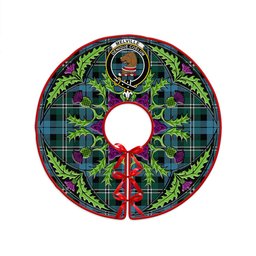 ScotsTee Shop Scottish Melville Modern Clan Crest Tartan Christmas Tree Skirt Scottish Thistle Design