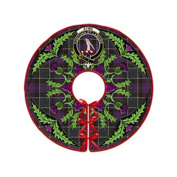 ScotsTee Shop Scottish Syme Weathered Clan Crest Tartan Christmas Tree Skirt Scottish Thistle Design