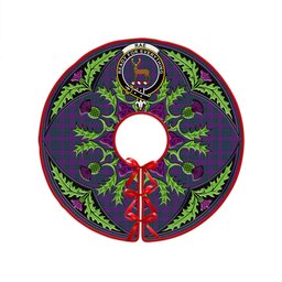ScotsTee Shop Scottish Rae Modern Clan Crest Tartan Christmas Tree Skirt Scottish Thistle Design
