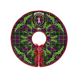 ScotsTee Shop Scottish Tailyour Clan Crest Tartan Christmas Tree Skirt Scottish Thistle Design