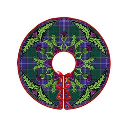 ScotsTee Shop Scottish Pringle Modern Clan Crest Tartan Christmas Tree Skirt Scottish Thistle Design