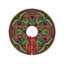 ScotsTee Shop Scottish MacWhirter Weathered Clan Crest Tartan Christmas Tree Skirt Scottish Thistle Design