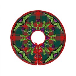 ScotsTee Shop Scottish Middleton Weathered Clan Crest Tartan Christmas Tree Skirt Scottish Thistle Design
