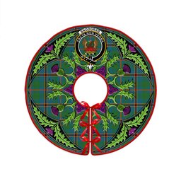 ScotsTee Shop Scottish Snodgrass Ancient Clan Crest Tartan Christmas Tree Skirt Scottish Thistle Design