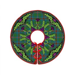ScotsTee Shop Scottish Snodgrass Ancient Clan Crest Tartan Christmas Tree Skirt Scottish Thistle Design