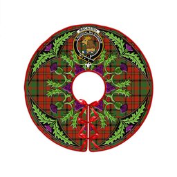 ScotsTee Shop Scottish MacNeish Ancient Clan Crest Tartan Christmas Tree Skirt Scottish Thistle Design