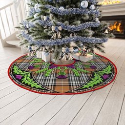 ScotsTee Shop Scottish Napier Rose Modern Clan Crest Tartan Christmas Tree Skirt Scottish Thistle Design