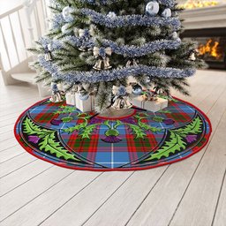 ScotsTee Shop Scottish Skirving Clan Crest Tartan Christmas Tree Skirt Scottish Thistle Design