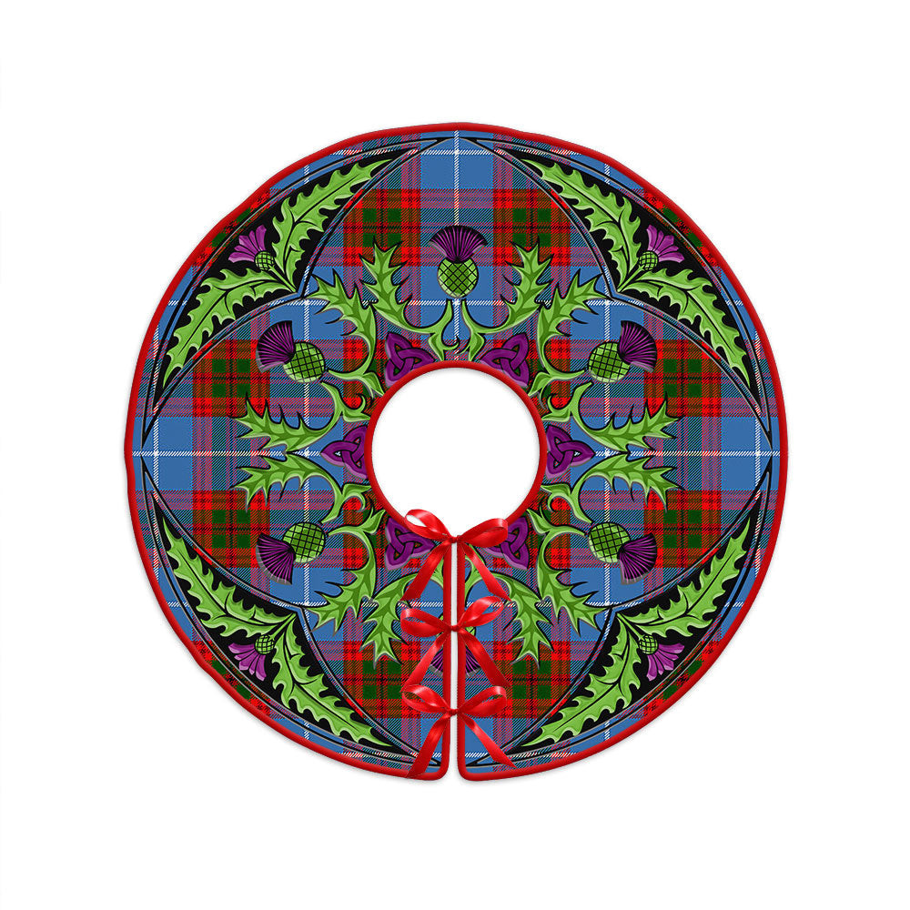 ScotsTee Shop Scottish Skirving Clan Crest Tartan Christmas Tree Skirt Scottish Thistle Design