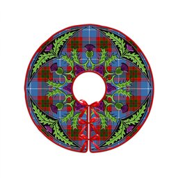 ScotsTee Shop Scottish Skirving Clan Crest Tartan Christmas Tree Skirt Scottish Thistle Design