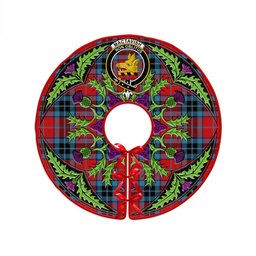 ScotsTee Shop Scottish MacTavish Modern Clan Crest Tartan Christmas Tree Skirt Scottish Thistle Design