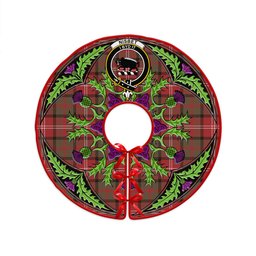 ScotsTee Shop Scottish Nisbet (Nisbit) Weathered Clan Crest Tartan Christmas Tree Skirt Scottish Thistle Design