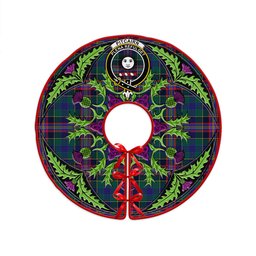 ScotsTee Shop Scottish Pitcairn Hunting Modern Clan Crest Tartan Christmas Tree Skirt Scottish Thistle Design