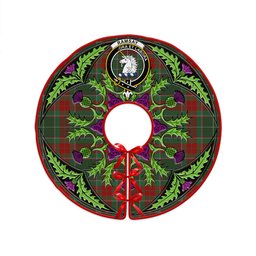 ScotsTee Shop Scottish Ramsay Green Modern Clan Crest Tartan Christmas Tree Skirt Scottish Thistle Design