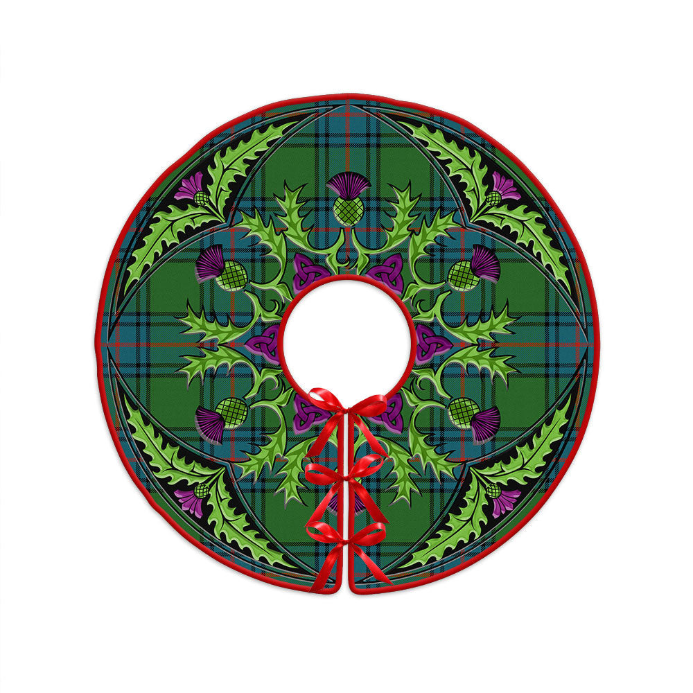 ScotsTee Shop Scottish Shaw Ancient Clan Crest Tartan Christmas Tree Skirt Scottish Thistle Design
