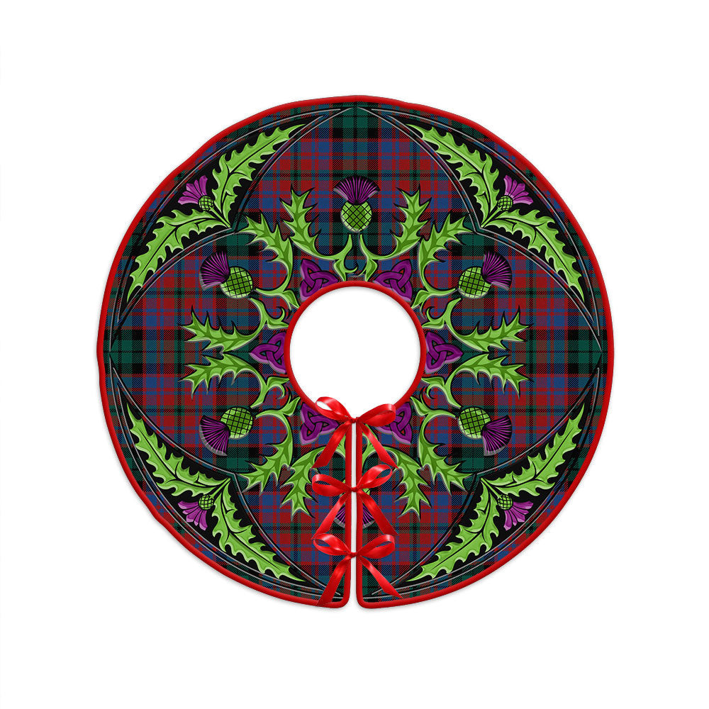 ScotsTee Shop Scottish MacInroy Modern Clan Crest Tartan Christmas Tree Skirt Scottish Thistle Design