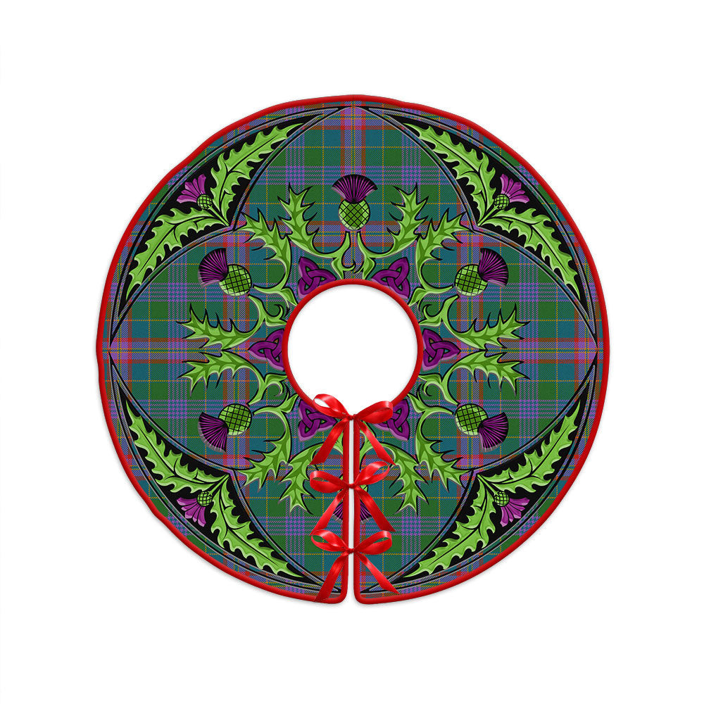 ScotsTee Shop Scottish Pitcairn Hunting Ancient Clan Crest Tartan Christmas Tree Skirt Scottish Thistle Design