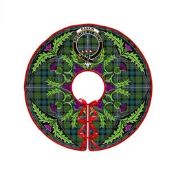ScotsTee Shop Scottish Rankin (Dalgliesh) Ancient Clan Crest Tartan Christmas Tree Skirt Scottish Thistle Design