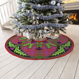 ScotsTee Shop Scottish MacTier Ancient Clan Crest Tartan Christmas Tree Skirt Scottish Thistle Design