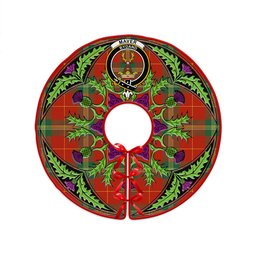ScotsTee Shop Scottish Maver Modern Clan Crest Tartan Christmas Tree Skirt Scottish Thistle Design