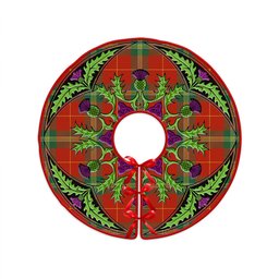 ScotsTee Shop Scottish Maver Modern Clan Crest Tartan Christmas Tree Skirt Scottish Thistle Design