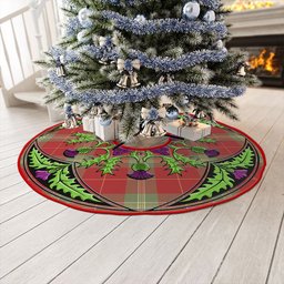 ScotsTee Shop Scottish Maver Weathered Clan Crest Tartan Christmas Tree Skirt Scottish Thistle Design