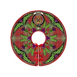 ScotsTee Shop Scottish Maver Weathered Clan Crest Tartan Christmas Tree Skirt Scottish Thistle Design
