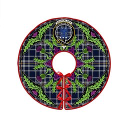ScotsTee Shop Scottish Ochterlony (Auchterlony) Modern Clan Crest Tartan Christmas Tree Skirt Scottish Thistle Design