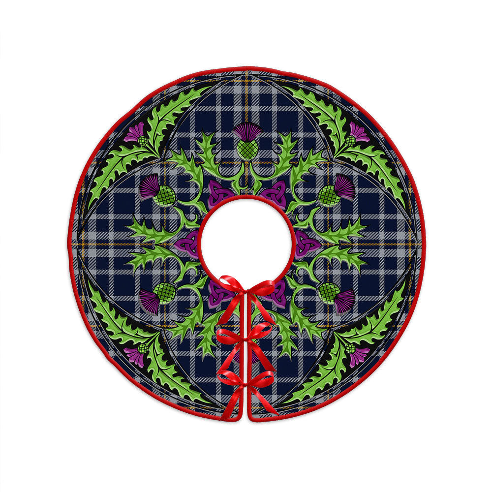 ScotsTee Shop Scottish Ochterlony (Auchterlony) Modern Clan Crest Tartan Christmas Tree Skirt Scottish Thistle Design