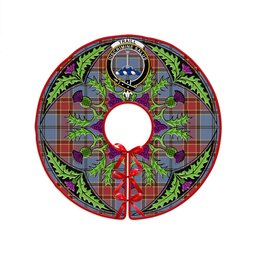 ScotsTee Shop Scottish Traill (Trayle) Ancient Clan Crest Tartan Christmas Tree Skirt Scottish Thistle Design