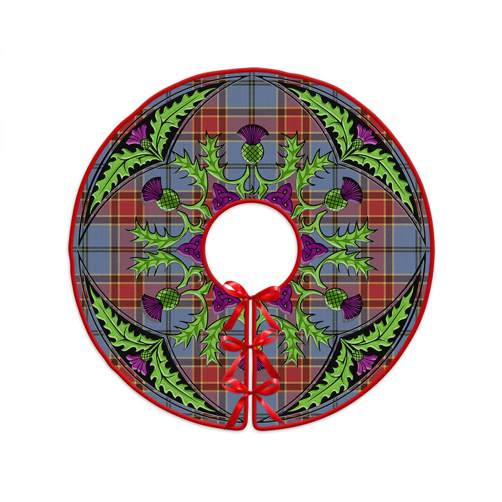 ScotsTee Shop Scottish Traill (Trayle) Ancient Clan Crest Tartan Christmas Tree Skirt Scottish Thistle Design
