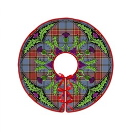 ScotsTee Shop Scottish Traill (Trayle) Ancient Clan Crest Tartan Christmas Tree Skirt Scottish Thistle Design