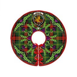 ScotsTee Shop Scottish Martin Ancient Clan Crest Tartan Christmas Tree Skirt Scottish Thistle Design