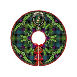 ScotsTee Shop Scottish Watson (Wate Watt) Ancient Clan Crest Tartan Christmas Tree Skirt Scottish Thistle Design