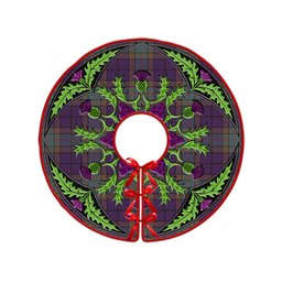 ScotsTee Shop Scottish Wardlaw Weathered Clan Crest Tartan Christmas Tree Skirt Scottish Thistle Design