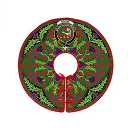 ScotsTee Shop Scottish Skene Ancient Clan Crest Tartan Christmas Tree Skirt Scottish Thistle Design