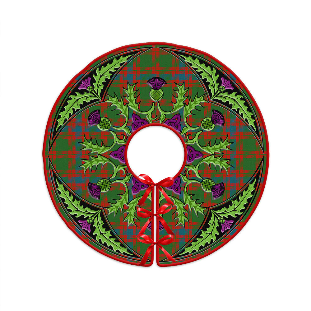 ScotsTee Shop Scottish Skene Ancient Clan Crest Tartan Christmas Tree Skirt Scottish Thistle Design