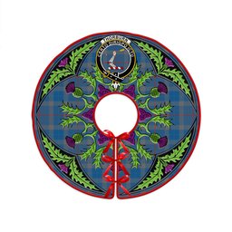 ScotsTee Shop Scottish Thorburn (Thurburn) Ancient Clan Crest Tartan Christmas Tree Skirt Scottish Thistle Design