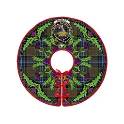 ScotsTee Shop Scottish Paisley Drennan (Drennan Drennan) Modern Clan Crest Tartan Christmas Tree Skirt Scottish Thistle Design