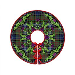 ScotsTee Shop Scottish Paisley Drennan (Drennan Drennan) Modern Clan Crest Tartan Christmas Tree Skirt Scottish Thistle Design