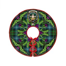 ScotsTee Shop Scottish Urquhart Ancient Clan Crest Tartan Christmas Tree Skirt Scottish Thistle Design