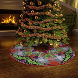 ScotsTee Shop Scottish Warden Ancient Clan Crest Tartan Christmas Tree Skirt Scottish Thistle Design