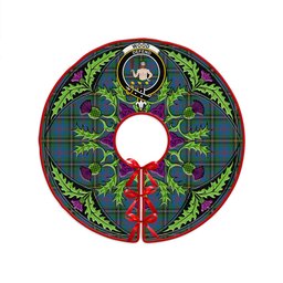 ScotsTee Shop Scottish Wood Ancient Clan Crest Tartan Christmas Tree Skirt Scottish Thistle Design