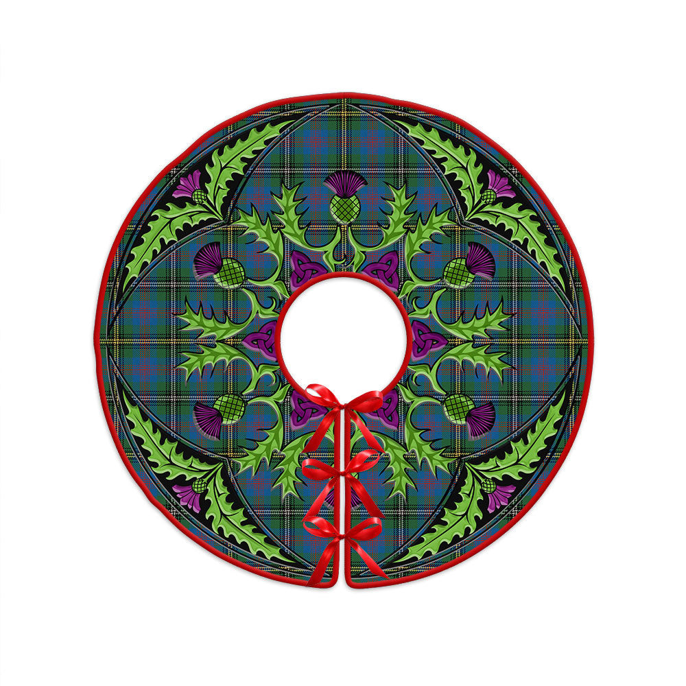 ScotsTee Shop Scottish Wood Ancient Clan Crest Tartan Christmas Tree Skirt Scottish Thistle Design