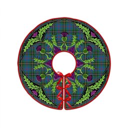 ScotsTee Shop Scottish Wood Ancient Clan Crest Tartan Christmas Tree Skirt Scottish Thistle Design