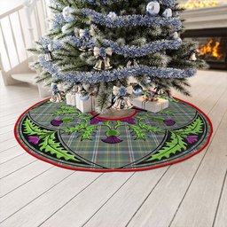 ScotsTee Shop Scottish Toshach Weathered Clan Crest Tartan Christmas Tree Skirt Scottish Thistle Design